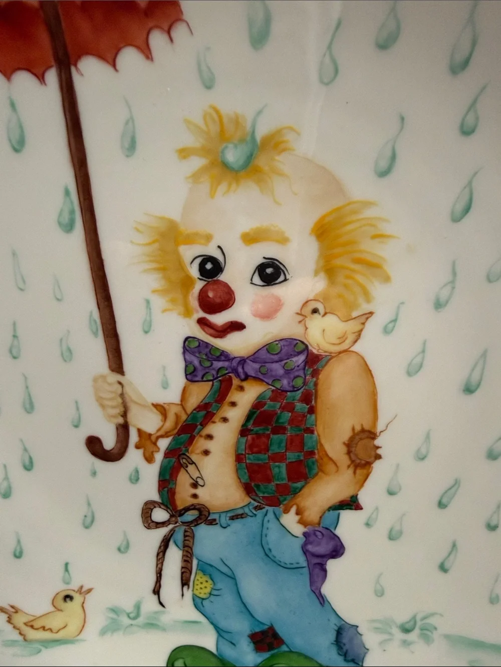 Whimsical Clown Decorative Accent Plate in Multicolor